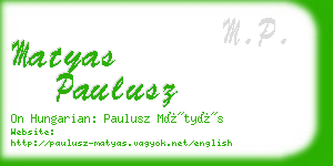 matyas paulusz business card